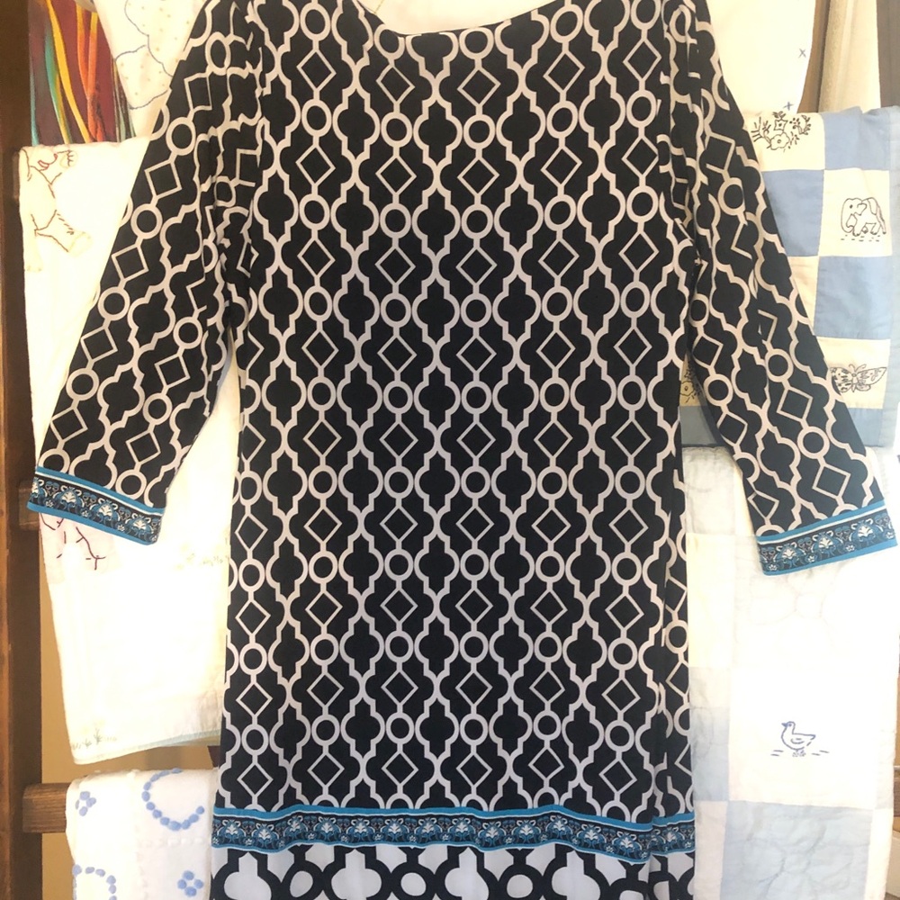 INC International Concepts Black and White Dress